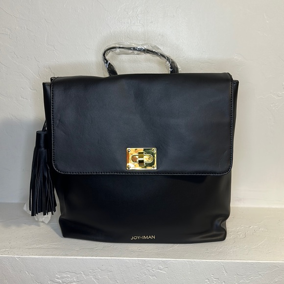 JOY & IMAN Leather Backpack with tassels - Picture 3 of 15